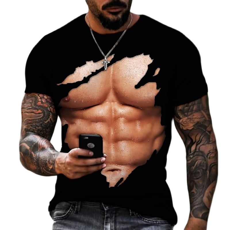 T-shirt muscolare stampata in  - Street Fashion For Short Guys recensione e prezzo